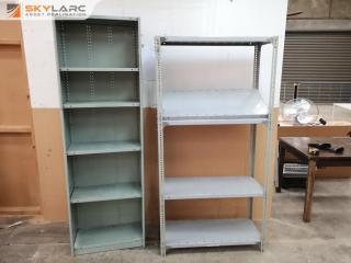 2x Steel Workshop Storage Shelf Units