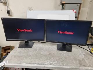 2x ViewSonic 24" LED Full HD Monitors