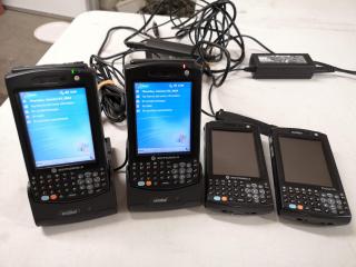 4x Symbol MC50 Mobile Handheld Computers w/ 2x Charging Cradles