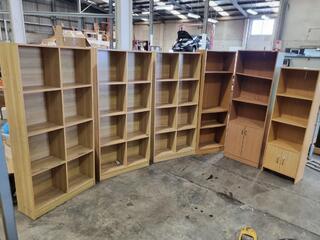 6x Assorted MDF Shelving & Cabinets