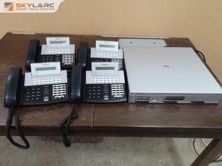 Samsung OfficeServ 7100 PBX Business IP Phone System w/ 4x Phones