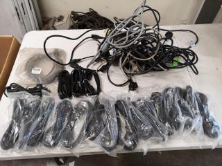 35x Assorted Standard Power Cables for Computers or Electronics