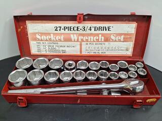27 Piece 3/4" Drive Socket Wrench Set