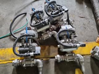 4 x Pneumatic Actuators with Valves 