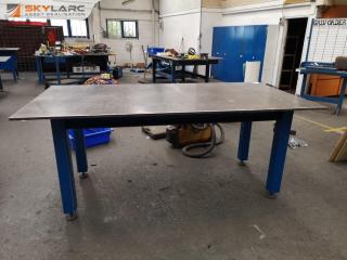 Super Heavy Duty Steel Workshop Table w/ 20mm Plate Steel Top