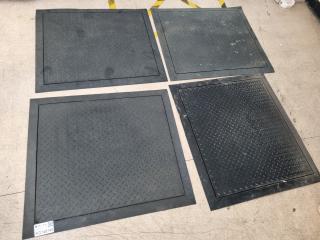 4x Rubber Floor Mats, 790x710mm