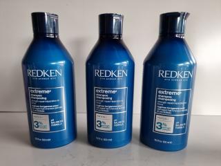 3 Redken Extreme Shampoos 500ml