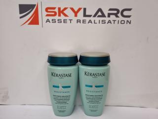 2x Kérastase Resistance Bain Force Architecte Strengthening Shampoo 250ml.