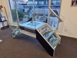 Custom Steel Frame Step Bridge w/ Various Glass Panels