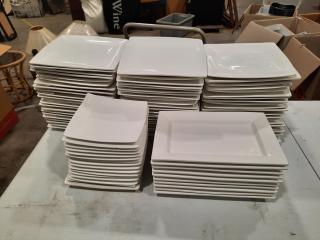 Square/Rectangular Shaped White Plates