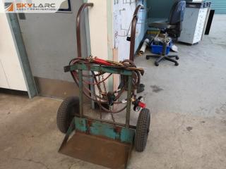 Industrial Acetylene Welding Trolley w/ Regulators and Torch