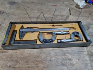 Set of Precision Engineering Measuring Tools, Calipers, Micrometers, & More