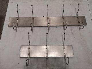 2x Stainless Steel Wall Mounted Hangers