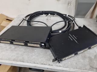 2x Dynamix Fibre Optic Patch Panel / Splicing Trays w/ Fibre Cable