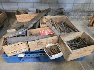 Pallet of Large Bolts and Steel