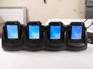 4x Motorola Mc50 Mobile Handheld Computers w/ Charging Cradle