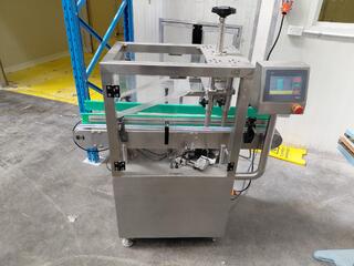 Automatic Can Lid Placing Machine with Conveyor and Touchscreen Control