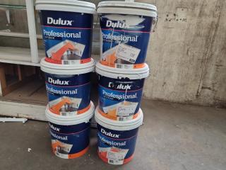 6x 10L Dulux Professional Interior Paints, Partial Buckets