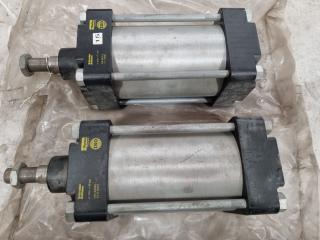 2x Schrader Bellows Parker Pneumatic Cylinders