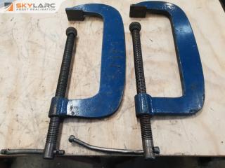 2 x Large Plate Steel Clamps