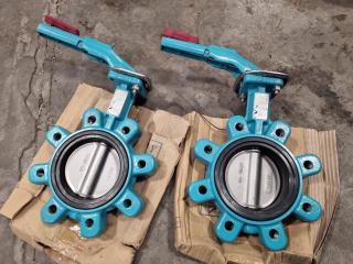 2x Butterfly Valves DN100 PN16