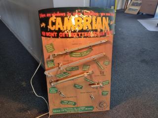 Vintage Cambrian Factory Window Latch Display Board