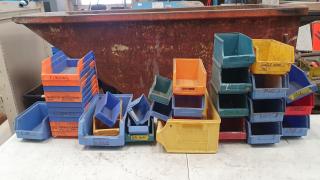 Assorted Workshop Plastic Storage Bins