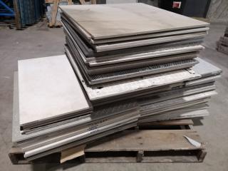 90+ Assorted Lot of Floor Tiles, all Mixed Colours & Sizes