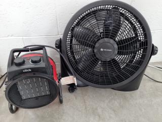 Nouveau Box Floor Fan w/ Click Ceramic Heater