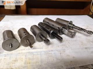 6x Assorted Milling Boring Bar Holders w/ Bars & Drills