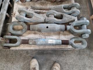 2x Large Turnbuckles + 3x Large Steel Rope Blocks