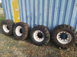 4x Commercial Tyres w/ Wheels, 19.5" Rims