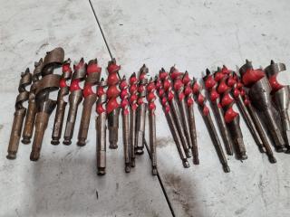 23x Assorted Short Wood Auger Drill Bits