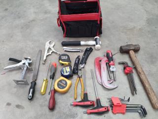 Assorted Hand Tools & Toolbag