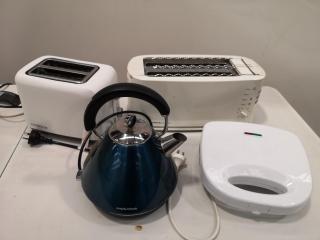 5x Kitchen Small Appliances, Toaster, Kettle, Sandwich Maker