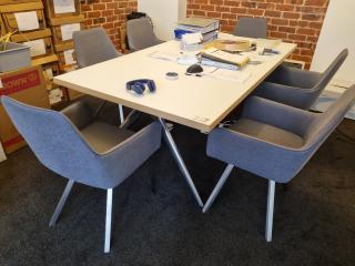 Stylish Modern Office Board Table w/ 6x Chairs