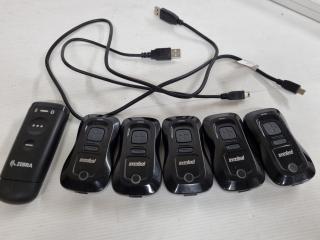 6x Assorted Cordless Zebra Symbol Barcode Scanners