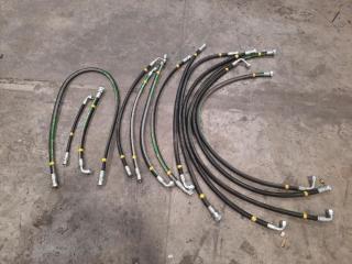 Assortment of 13 Hydraulic Hoses