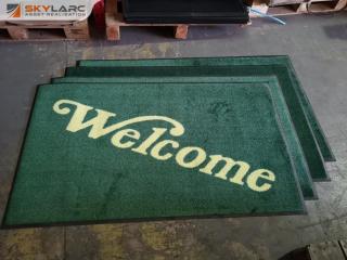 4x Carpeted Welcome Floor Mats, Commercial Grade, 840x1460mm