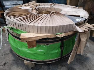 5x Rolls of 4.5x88mm Alloy Steel Strips, 3500kg