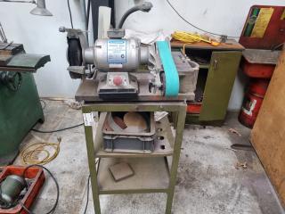 Linishall Bench Grinder Linisher on Stand