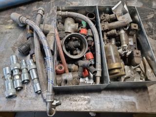 Assorted Industrial Hydraulic, Pneumatic Fittings & More