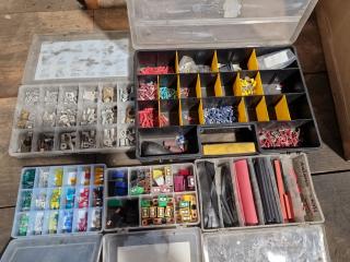 Assorted Electrical.Crimp Terminsls, Shrink Tube, Fuses