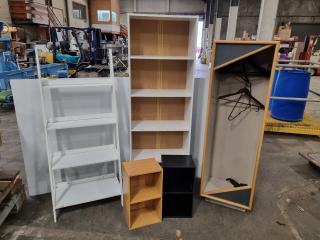 5x Assorted Shelving Units