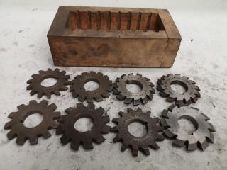 8x Assorted Involute Gear Mill Cutters