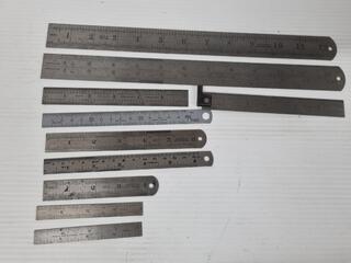 10x Assorted Engineers Steel Precision Rulers