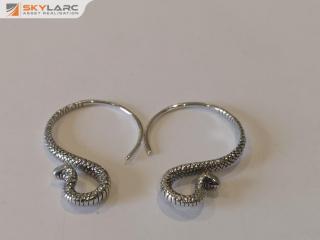 Pair of Sterling Silver Snake Earrings