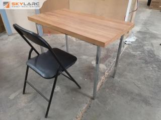 Small Office Desk with Folding Chair