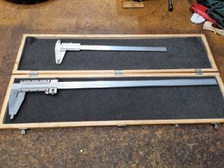 2x Analog Vernier Calipers, 300mm Mitutoyo & 500mm Unbranded
