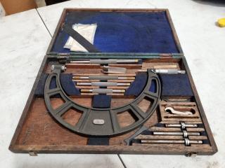 Vintage NSK 4-8" Adjustable Anvil Outside Micrometer Set